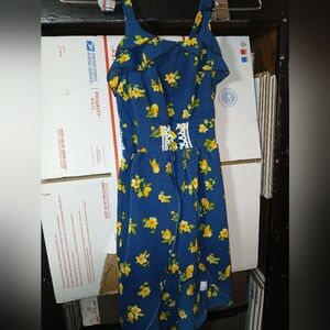 2 ♥️ HIP Floral Blue Dress with Yellow Flowers SIZE 8